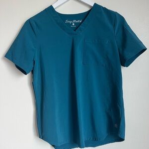 Easy STRETCH Chloe Women's 3-Pocket V-Neck Tuck-In Scrub Top Teal Size S